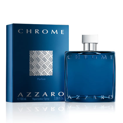 Azzaro Chrome Parfum for Men - Citrus Fougère Fragrance with Bergamot Notes, Fresh Aromatic Scent, Intense and Lasting