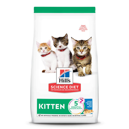 Hill's Pet Nutrition Science Diet Kitten Ocean Fish & Brown Rice Recipe Dry Cat Food, 3.5 lb. Bag