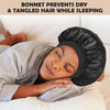 2Pcs Silk Bonnet for Sleeping, Satin Hair Bonnets, Soft Elastic Band Silk Sleep Cap, Silk Hair Wrap for Curly Hair (Black Gold)