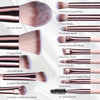 BS-MALL Travel Makeup Brush Set Foundation Powder Concealers Eye Shadows Makeup Set with LED light Mirror 14 Pcs (APINK)