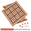 GOTHINK Wooden Sudoku Puzzle Set, Challenge Your Mind with Sudoku Board, Includes 90 Large Number & Thinking Tiles, 2 Drawers for Storage, for All Ages