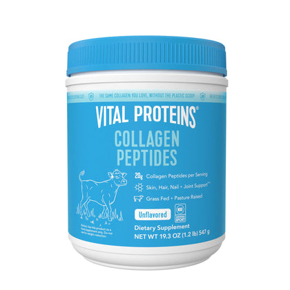 Vital Proteins Collagen Peptides Powder, Promotes Hair, Nail, Skin, Bone and Joint Health, Zero Sugar, Unflavored 19.3 OZ