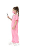 Lingway Toys Kids Pretend Role Play Costumes White Coat with Pink Scrubs and Accessories 4-6years