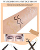 Gold Glitter Eyeliner & Black Matte Liquid Liner-Double Eyeliner Pen,Metallic Shimmer Sparkling Eye Liner Eyeshadow Makeup Pencil,Long Lasting High Pigmented Waterproof Smudgeproof Liner Pen for Women