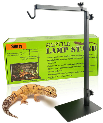 Reptile Lamp Stand Metal Bracket - Reptile Heat Light Stand Terrarium Adjustable Metal Basking Lamp Holder, Used for Amphibians and Lizards, Turtles and Snakes and Other Cold-Blooded Animal
