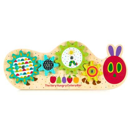 KIDS PREFERRED World of Eric Carle The Very Hungry Caterpillar Montessori Spinning Wooden Gears Toy with Colorful Non-Removable Gears