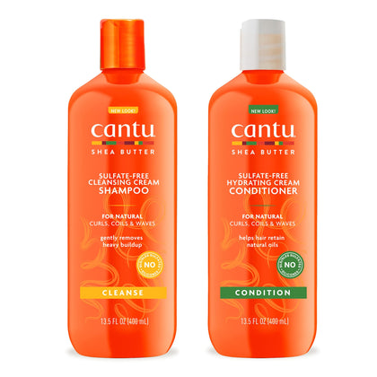 Cantu Shampoo & Conditioner with Shea Butter for Natural Hair, 13.5 fl oz (Pack of 2)