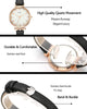 Top Plaza Womens Ladies Classic Simple Leather Analog Quartz Wrist Watch Rose Gold Case Arabic Numerals Casual Dress Watches(White)