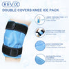 REVIX Ice Pack for Knee Pain Relief, Reusable Gel Ice Wrap for Leg Injuries, Swelling, Knee Replacement Surgery, Cold Compress Therapy for Arthritis, Meniscus Tear and ACL Blue