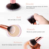 Makeup Brushes DUAIU 15PCs Marble Makeup Brush Set Premium Synthetic Kabuki Powder Blush Contour Foundation Concealer Eyeshadow Brushes with Makeup Sponge Make up Tool