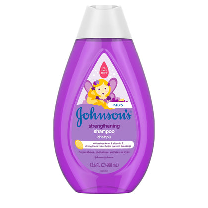 Johnson's Baby Strengthening Tear-Free Kids' Shampoo with Vitamin E Strengthens & Helps Prevent Breakage, Paraben-, Sulfate- & Dye-Free, Hypoallergenic & Gentle for Toddler's Hair, 13.6 fl. o