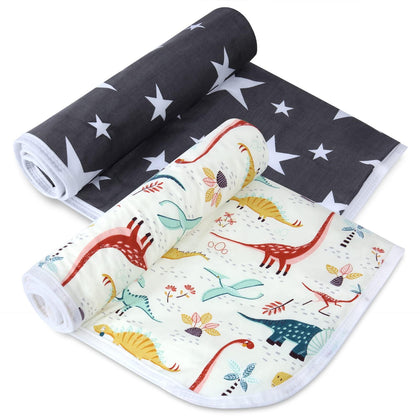 Diaper Changing Pads for Baby, Dinosaur Change Mat, 3 Layers Waterproof Change Pad Foldable Absorbent Mats for Women, Reusable Incontinence Underpads for Patient 24''x30''
