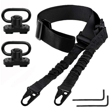Bengor Two Point Traditional Sling and Attachments Mounts(Black Sling +Black Mount)