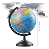 Educational World Globe for Kids Learning - 6 inch Spinning Globes of The World with Stand for Students Learning Geography, World Mova Globe Map Decorative Kids Room Classroom, Desk, Office or Home