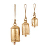 Deco 79 Metal Tibetan Inspired Meditation Decorative Cow Bell with Jute Hanging Rope, Set of 3 10