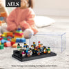 AELS 3-Level Acrylic Display Case, Dustproof Showcase for Collection Bricks Blocks Toys Models Minifigures Building, Clear, Removable, Black