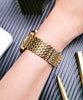 BINLUN Ultra Thin Mesh Stainless Steel Watch Band Light Watch Strap Polished Watch Bracelets Replacement 12mm/14mm/16mm/18mm/20mm/22mm for Men Women with Butterfly Buckle(Gold,14mm)