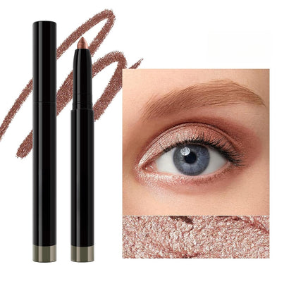 2 in1 Rose Glod Brown Eyeshadow stick Eyeliner Pencil Cream Shimmer Smooth Eye Shadow Eye Liner Sharpenable Multi-Use Longwear Eye Makeup waterproof Long-Lasting Transfer-Proof (Rose Brown # 03)
