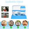 PINVNBY 2-Tier Dwarf Hamster Cage, Hamster Travel Cage Portable Mouse Cage with Running Exercise Wheels, Water Bottle and Food Dish for Hamster Mouse Rat and Other Small Animals 11.7*8.7*9.38In(blue?