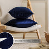 JIAHANNHA Velvet Navy Blue Throw Pillow Covers 18x18 Inches Pack of 2 Soft Decorative Square Cushion Covers for Couch Sofa Bed Livingroom Car,45x45Cm