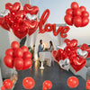 Valentines Day Balloons Kit, 563Pcs Red Silver Heart Balloons with Rose Petals, Love Balloons for Valentines Day Anniversary Mothers Day Wedding Romantic Decorations Special Night