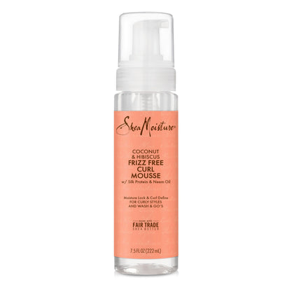 SheaMoisture Curl Mousse Coconut and Hibiscus for Frizz Control Styling Mousse with Shea Butter 7.5 oz