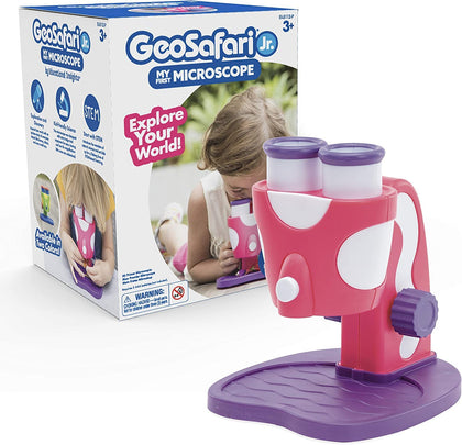 Educational Insights GeoSafari Jr. Pink My First Kids Microscope Toy, Preschool Science, STEM Toy, Classroom Must Haves, Ages 3+