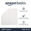 Amazon Basics Fast Drying Bath Towel, Extra Absorbent, Terry Cotton Washcloth, 12 x 12 Inch, White - Pack of 24