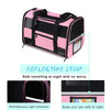 CUSSIOU Cat Carrier Dog Carrier Pet Carrier Airline Approved for Small Dogs Medium Cats Puppies Under 15 Lbs, Pink Cat Carrier with Reflective Strip, Collapsible Soft Sided Dog Travel Carriers - Pink