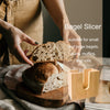 Wooden Bagel Slicer Bagel Cutter,Bagel slicer for Small and Large Bagels,Bagel Slicer Holder