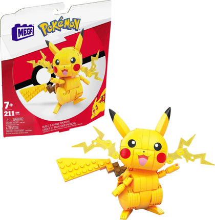 MEGA Pokémon Action Figure Building Toys, Pikachu With 205 Pieces, 4 Inches Tall, Poseable Character, Gift Ideas For Kids