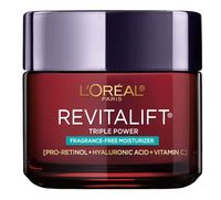 L'Oreal Paris Revitalift Triple Power Anti-Aging Face Moisturizer, Fragrance Free, Pro Retinol, Hyaluronic Acid & Vitamin C to Reduce Wrinkles, Firm & Brighten Skin, 2.55 Oz