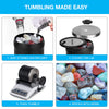 Rock Tumbler Kit, Professional Tumbling Stone Polisher with Button 7 Day Polishing Timer, Rock Polisher with Rough Gemstones, 4 Polishing Grits, Jewelry Fastenings, Geology Hobby Toy for Adults Kids