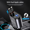 DreamBee Retractable Car Charger,Super Fast USB Car iPhone Charger,Dual Apple Retractable Cables (31.5 inch) and 2 USB Ports Car Charger Adapter for iPhone14/13/12/11 Pro Max/XS MAX/,iPad,Samsung