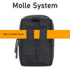 2 Pack Molle Pouches - Tactical Compact Water-Resistant EDC Pouch (Black)