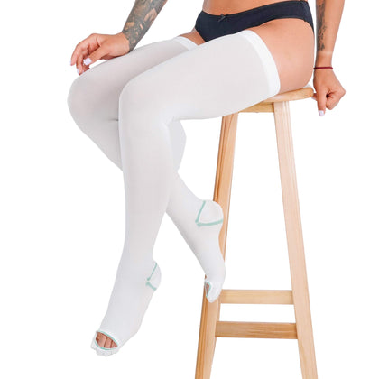 invera Anti Embolism Compression Stockings, Thigh High Unisex Ted Hose Socks 15-20 mmHg Moderate Level (XL)