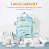 Diaper Bags for Mom Dad Baby Girls Boy, Cute Mult Nappy Bag Travel Back Pack,Waterproof Maternity Changing Stuff with USB Charging Port Stroller Straps Large Blue