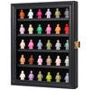 VERANI Minifigures Miniature Display Case Collectibles Display Box Wall Mount Figure Display Curio Cabinet with UV Protected Anti Fade 92% Clear for Small Objects Lockable Removable Shelves Black