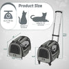 Paw Ballet Cat Carrier with Wheels, Foldable Airline Approved Dog Cat Carrier with Wheels for Cat Dog Under 20 lbs, Rolling Cat Carrier Travel Bag with Telescopic Handle for Walking Travel Vet Visits