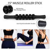 JOYENERGY 5 in 1 Foam Roller Set Trigger Point Foam Roller, Massage Roller Stick, Massage Ball, Stretching Strap for Deep Muscle Massage Pilates Yoga, Fitness Exercise for Whole Body Release (Black)