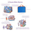 CHEFAN 4 Pack Felt Board Bible Stories Set, Flannel Board Stories Include Noah's Ark, Jonah and The Whale, David and Goliath, The Nativity of Jesus, 50 pcs Precut Flannel Graph Bible Toys for Kids