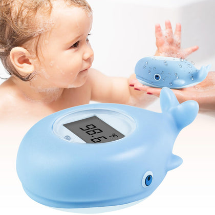 Pircaath Baby Bath Thermometer, Whale Bath Thermometer Baby Safety, BPA-Free Bath Tub Thermometer, Temp Warning Water Thermometer & Room Thermometer, Bath Thermometer for Pregnancy, Infants, Newborn