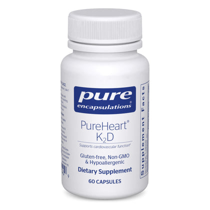 Pure Encapsulations PureHeart K2D | Hypoallergenic Supplement to Promote Calcium Homeostasis and Cardiovascular Function* | 60 Capsules