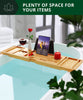 ROYAL CRAFT WOOD Foldable Bathtub Tray Caddy Bamboo Bathtub Tray Expandable, Bath Tub Table Caddy with Extending Sides - Free Soap Dish