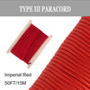 FISHLUND Paracord 550 lb, 7 Strand Type III Paracord Rope 50ft, High Strength Nylon Parachute Cord for Camping, Survival, Tactical and Hiking, Imperial Red