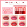 6 Colors Peach Lip Tint Stain Set, Korean Lip Tint Lip Stain Lip Gloss Mini Liquid Lipstick Set, Multi-Use Lip and Cheek Tint, Long Lasting, Waterproof, High Pigment, Vivid Color, Lip Tint Makeup