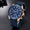 BENYAR Fashion Men's Quartz Chronograph Waterproof Silicone Watches Business Casual Sport Design Wrist Watch for Men Perfect for Father Son Black Blue Rose Gold