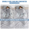 QUILTINA Queen Cooling Comforter, Double Sided Lightweight Blanket, Nylon & Bamboo Cool Fiber Q-MAX>0.4 for Summer and Hot Sleepers Night Sweats, Breathable Soft for All Seasons, Grey, 79