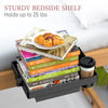 SOLEJAZZ Bedside Shelf for Bed, Foldable Bunk Bed Shelf Clip On Nightstand with Drawer, Top Bunk Organizer Bedroom Nightstand, Black