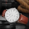 Infantry Classic Brown Leather Watches for Men Business Minimalist Mens Analog Wrist Watch Casual Simple Dress Quartz Wristwatch Unisex Ultra Thin Slim by MDC